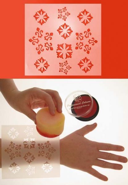 Bodypaint template 12x13cm ornaments