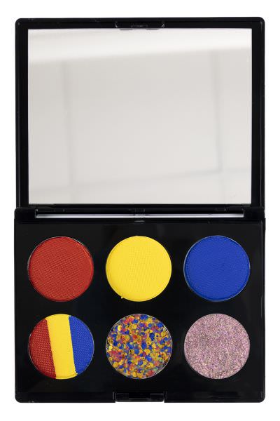 PXP face paint mixed red yellow blue