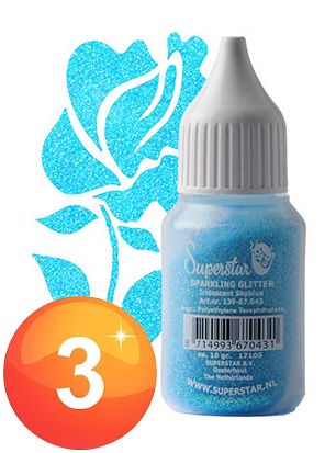 Superstar Sparkling Glitter puffer Indecent Sky Blue