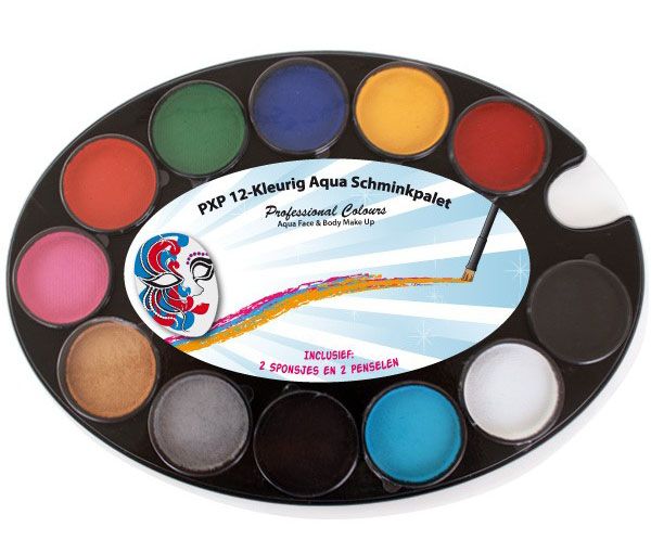 PartyXplosion 12-coloured face paint Palette PXP