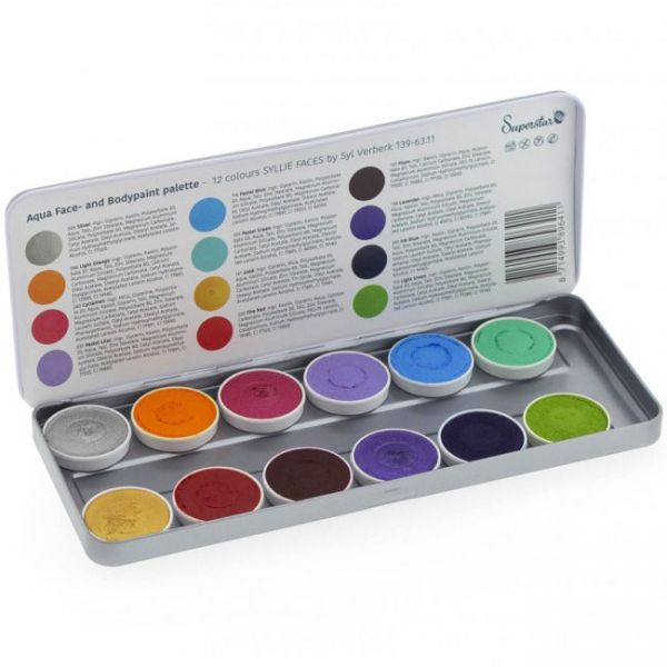 Superstar facepaint 12 colours Sparkling Faces by Syl Verberk