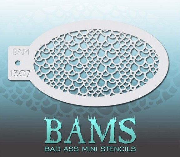Bad Ass Bams Face Paint Template 1307 - Fish scales