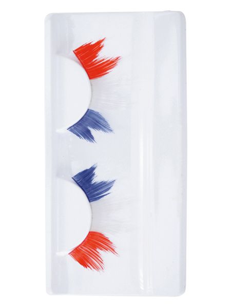 Eyelashes pointed red white blue